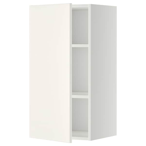 METOD - Wall cabinet with shelves, white/Veddinge white, 40x80 cm