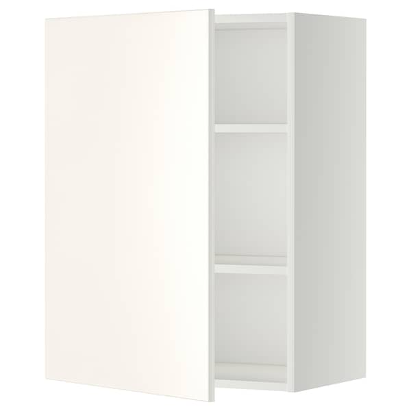 METOD - Wall cabinet with shelves, white/Veddinge white, 60x80 cm