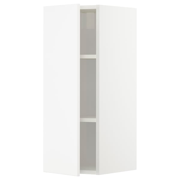 METOD wall cabinet with shelves, white/Veddinge white, 30x80 cm