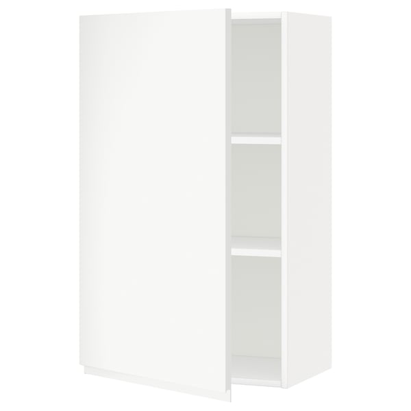 METOD - METOD Wall cabinet with shelves, white/Voxtorp matt white, 60x100 cm
