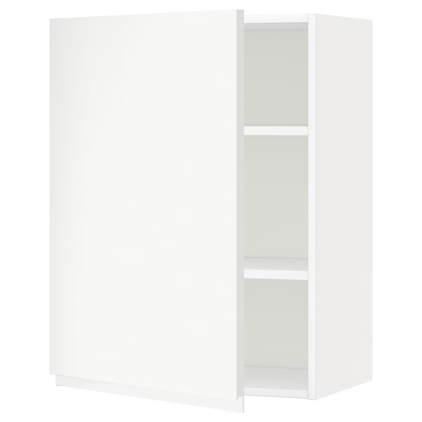 METOD wall cabinet with shelves, white/Voxtorp matt white, 60x80 cm