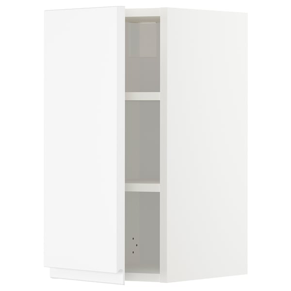 METOD wall cabinet with shelves, white/Voxtorp matt white, 30x60 cm