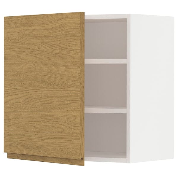 Ikea METOD - Wall cabinet with shelves, white/Voxtorp oak effect, 60x60 cm
