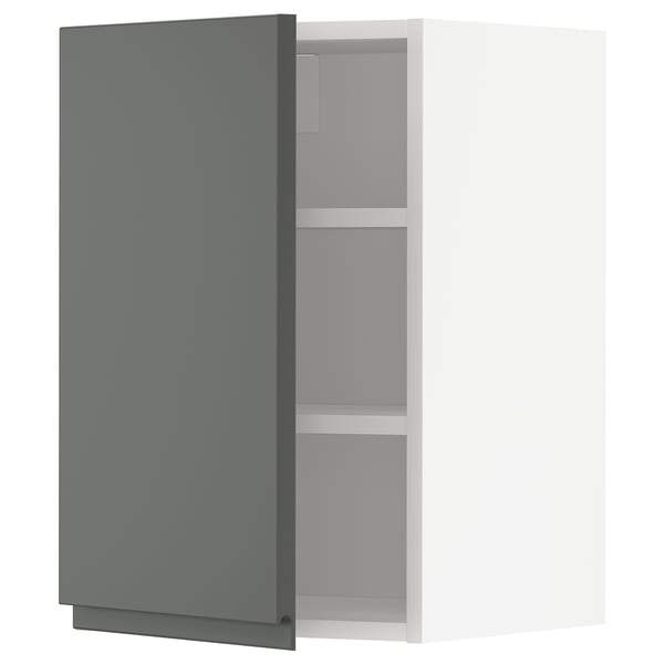 METOD wall cabinet with shelves, white/Voxtorp dark grey, 40x60 cm