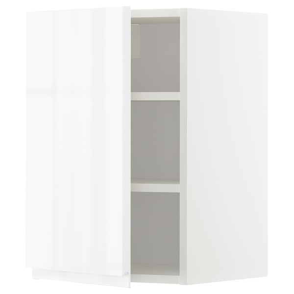 METOD - METOD Wall cabinet with shelves, white/Voxtorp high-gloss/white, 40x60 cm