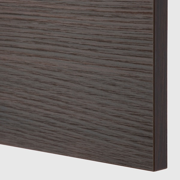 METOD - Wall cabinet with shelves, black Askersund/dark brown ash effect,60x60 cm