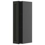 METOD wall cabinet with shelves, black-grey/Lerhyttan black stained, 20x80 cm
