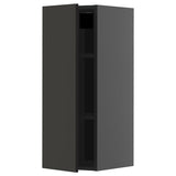 METOD wall cabinet with shelves, black-grey/Nickebo matt anthracite, 30x80 cm