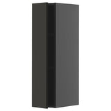 METOD wall cabinet with shelves, black-grey/Nickebo matt anthracite, 20x80 cm