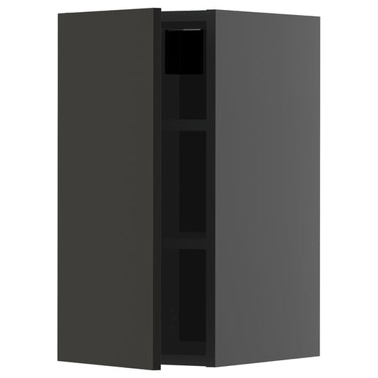 METOD - METOD Wall cabinet with shelves, black-grey/Nickebo matt anthracite, 30x60 cm