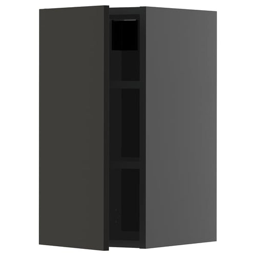 METOD - METOD Wall cabinet with shelves, black-grey/Nickebo matt anthracite, 30x60 cm