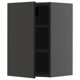 METOD wall cabinet with shelves, black-grey/Nickebo matt anthracite, 40x60 cm