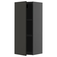METOD wall cabinet with shelves, black-grey/Nickebo matt anthracite, 40x100 cm