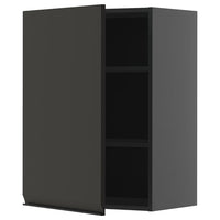 METOD wall cabinet with shelves, black-grey/Upplöv matt anthracite, 60x80 cm