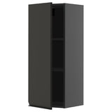 METOD wall cabinet with shelves, black-grey/Upplöv matt anthracite, 40x100 cm