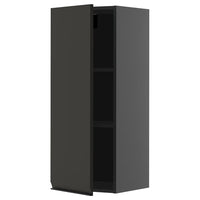 METOD wall cabinet with shelves, black-grey/Upplöv matt anthracite, 40x100 cm