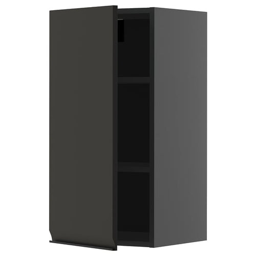 METOD - METOD Wall cabinet with shelves, black-grey/Upplöv matt anthracite, 40x80 cm