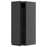 METOD wall cabinet with shelves, black-grey/Upplöv matt anthracite, 30x80 cm
