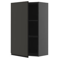 METOD wall cabinet with shelves, black-grey/Upplöv matt anthracite, 60x100 cm
