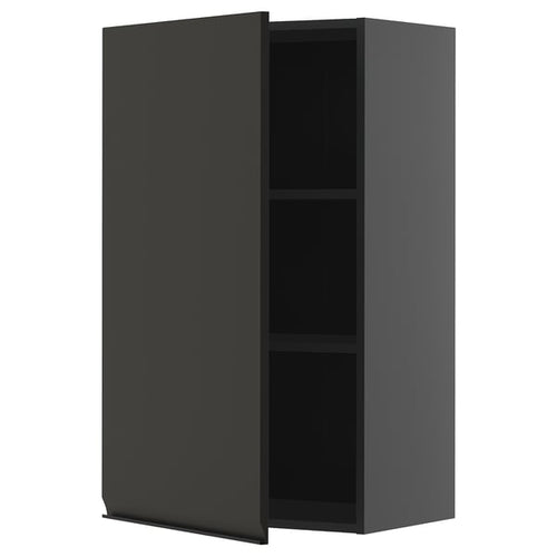 METOD - METOD Wall cabinet with shelves, black-grey/Upplöv matt anthracite, 60x100 cm