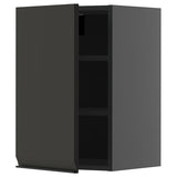 METOD wall cabinet with shelves, black-grey/Upplöv matt anthracite, 40x60 cm