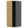 METOD - METOD Wall cabinet with shelves, black-grey/Voxtorp oak effect, 30x80 cm