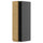 METOD - METOD Wall cabinet with shelves, black-grey/Voxtorp oak effect, 20x80 cm