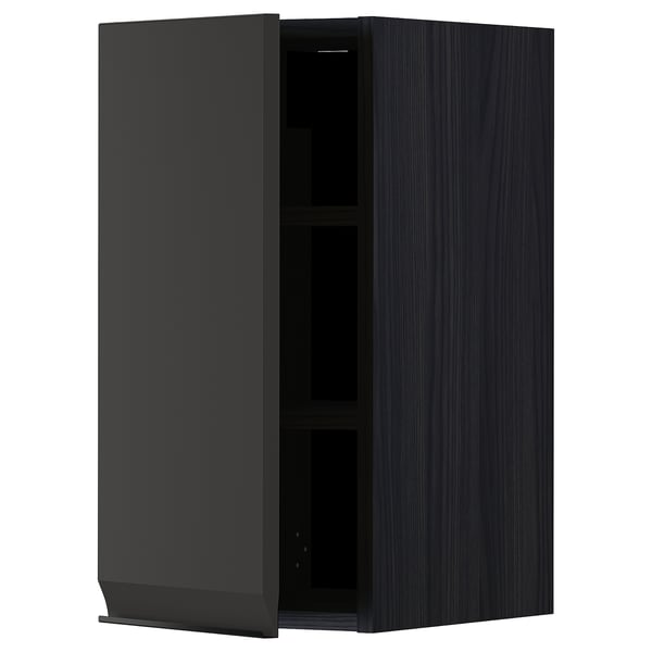 METOD - METOD Wall cabinet with shelves, black/Upplöv matt anthracite, 30x60 cm