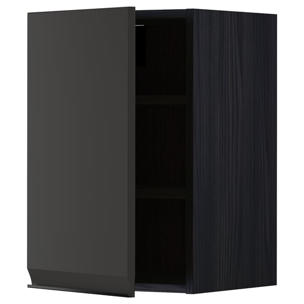 METOD wall cabinet with shelves, black/Upplöv matt anthracite, 40x60 cm