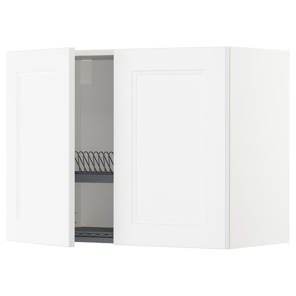 METOD - Wall unit with dish rack/2 doors , 80x60 cm