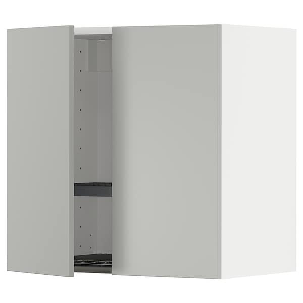 Ikea METOD - Wall unit with dish rack/2 doors, white/Havstorp light grey,60x60 cm