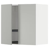 METOD wall cabinet w dish drainer/2 doors, white/Havstorp light grey, 60x60 cm