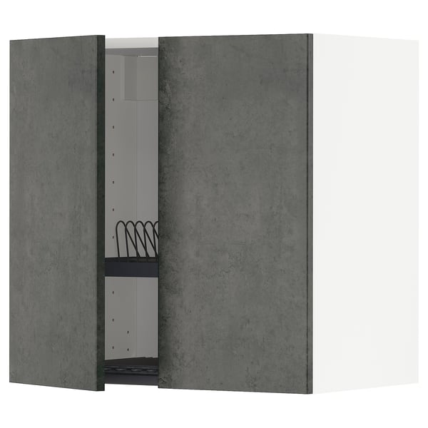 METOD - Wall unit with dish rack/2 doors , 60x60 cm