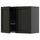 METOD Wall unit with dish rack/2 doors, black-grey/Lerhyttan stained black, 80x60 cm