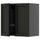 METOD Wall unit with dish rack/2 doors, black-grey/Lerhyttan stained black, 60x60 cm