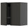 METOD Wall unit with dish rack/2 doors, black-grey/Nickebo anthracite matt, 60x60 cm