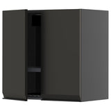 METOD wall cabinet w dish drainer/2 doors, black-grey/Upplöv matt anthracite, 60x60 cm