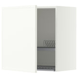 METOD wall cabinet with dish drainer, white/Aspudden matt white, 60x60 cm