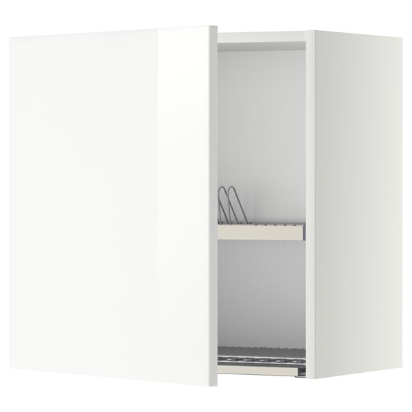 METOD wall cabinet with dish drainer, white/Ringhult white, 60x60 cm