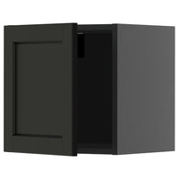 METOD wall cabinet, black-grey/Lerhyttan black stained, 40x40 cm