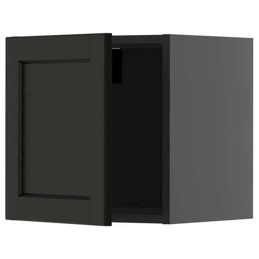 METOD - METOD Wall cabinet, black-grey/Lerhyttan black stained, 40x40 cm