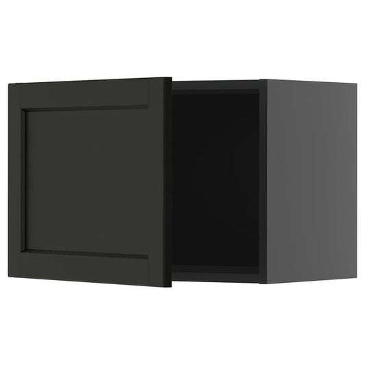 METOD - METOD Wall cabinet, black-grey/Lerhyttan black stained, 60x40 cm