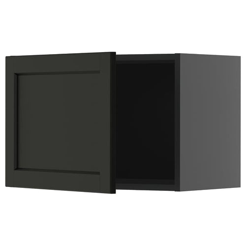 METOD - METOD Wall cabinet, black-grey/Lerhyttan black stained, 60x40 cm
