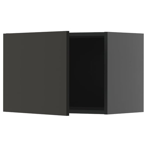 METOD - METOD Wall cabinet, black-grey/Nickebo matt anthracite, 60x40 cm