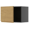 METOD wall cabinet, black-grey/Voxtorp oak effect, 60x40 cm