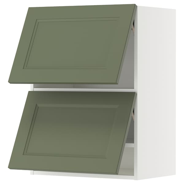 Ikea METOD - Horizontal wall unit 2 doors press opening, white/Axstad gray-green,60x80 cm