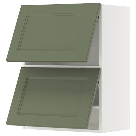 Ikea METOD - Horizontal wall unit 2 doors press opening, white/Axstad gray-green,60x80 cm