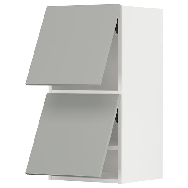 Ikea METOD - Wall cab horizo 2 doors w push-open, white/Havstorp light grey, 40x80 cm