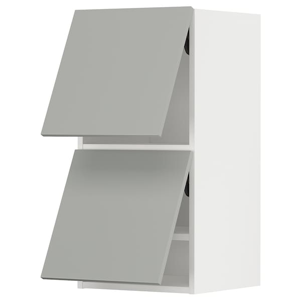 METOD - Pensile orizz 2 ante apertura press, bianco/Havstorp grigio chiaro,40x80 cm