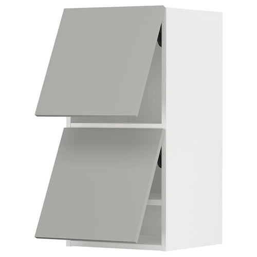 METOD - Wall cab horizo 2 doors w push-open, white/Havstorp light grey, 40x80 cm